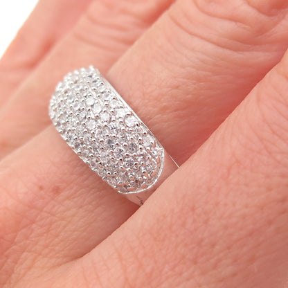 925 Sterling Silver Round-Cut C Z Sparkle Ring Size 9.5