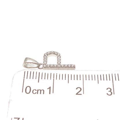 925 Sterling Silver Round-Cut C Z Letter P Initial Mini Charm Pendant