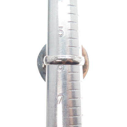 925 Sterling Silver Vintage Modernist Dotted Disc Oxidized Statement Ring Size 6