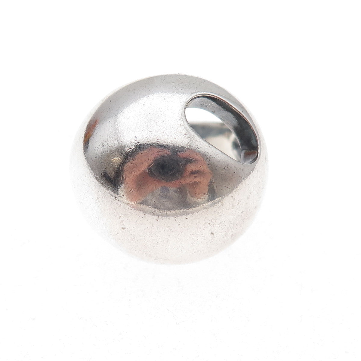 925 Sterling Silver Vintage Modernist Dome Oxidized Ring Size 8