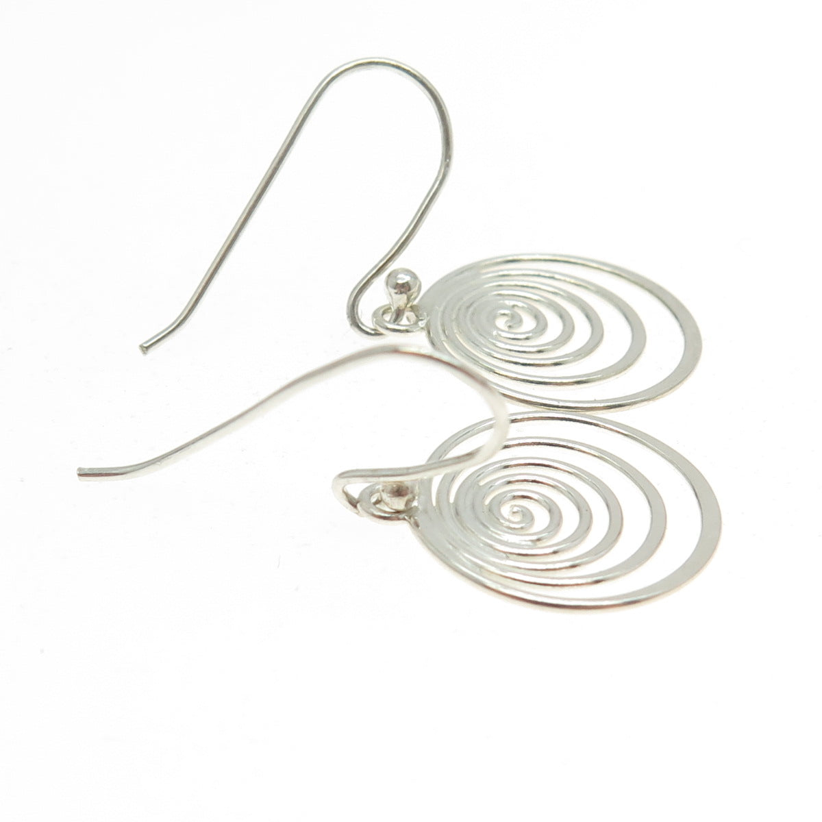 925 Sterling Silver Spiral Dangling Earrings