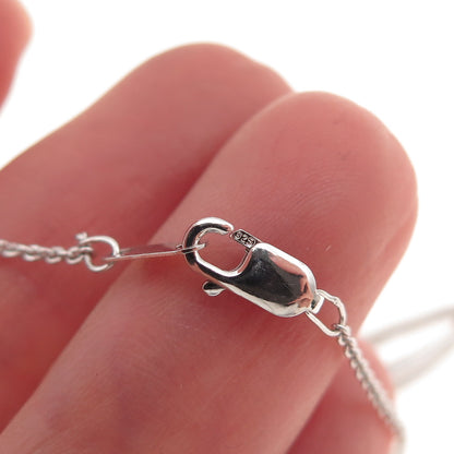 925 Sterling Silver C Z Twisted Pendant Cable Chain Necklace 16"