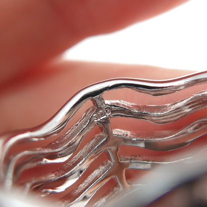 925 Sterling Silver Modernist 5-Row Wavy Band Ring Size 9.5