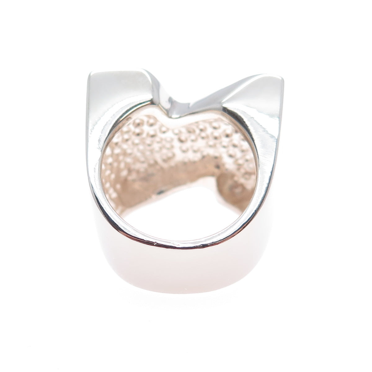 925 Sterling Silver Vintage Modernist X Shape Statement Ring Size 7