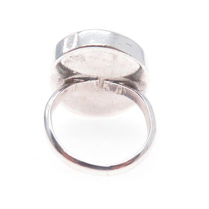 Old Pawn Sterling Silver Vintage Southwestern Turquoise Tribal Ring Size 4.25