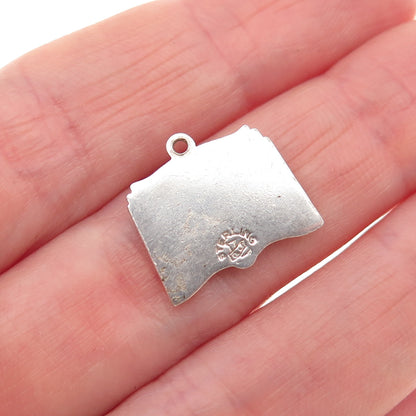 925 Sterling Silver Antique Art Deco Queenly Quest Book Mini Charm Pendant