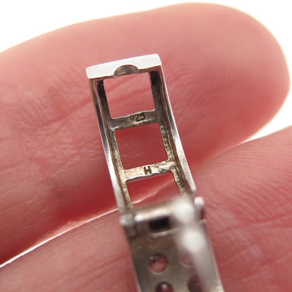 925 Sterling Silver Round-Cut C Z Hoop Earrings