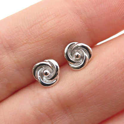 925 Sterling Silver Rose Flower Stud Earrings