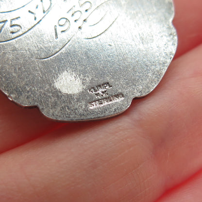 925 Sterling Silver Antique 1935 Edgewater Public Schools Athletic Meet Pendant
