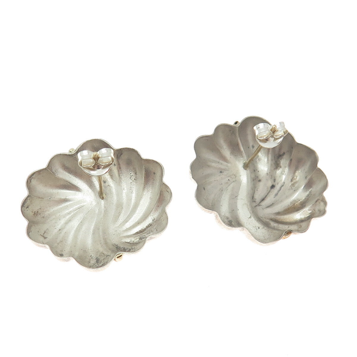 MICHAEL ANTHONY 14K Gold & 925 Sterling Silver Vintage Modenrist Earrings