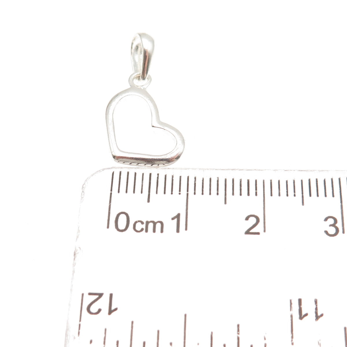 925 Sterling Silver Vintage Open Heart Mini Charm Pendant