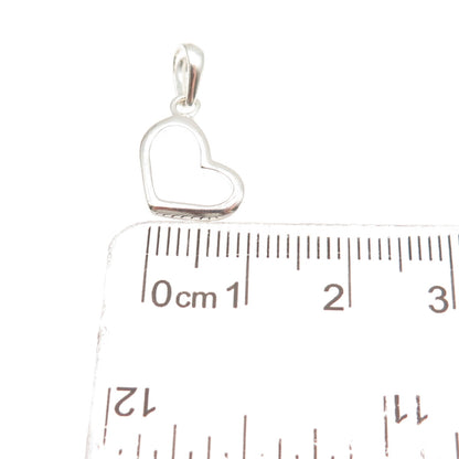 925 Sterling Silver Vintage Open Heart Mini Charm Pendant