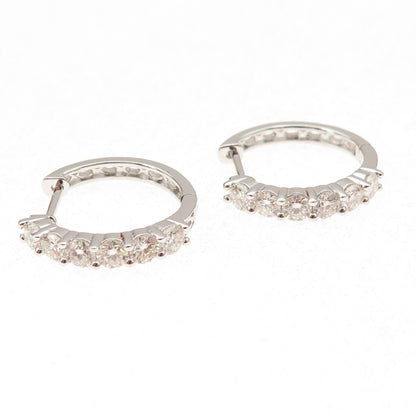 925 Sterling Silver Real Round-Cut Moissanite Hoop Earrings