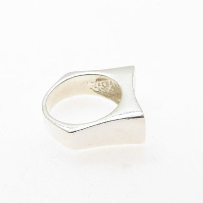 925 Sterling Silver Vintage Modernist Mesh Ring Size 8.25