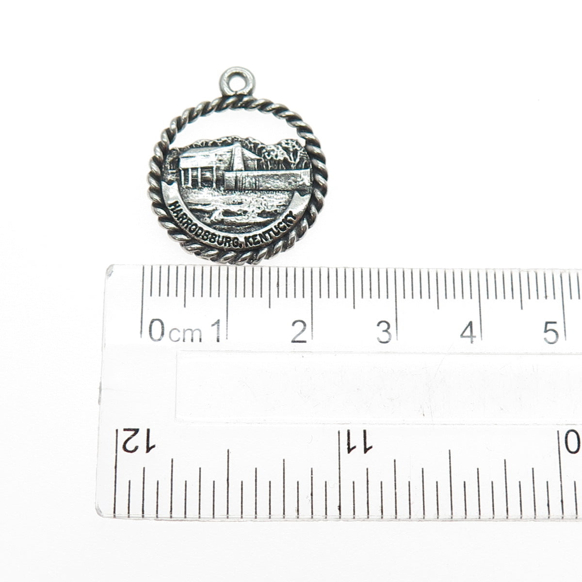 925 Sterling Silver Vintage Old Fort Harrod State Park Kentucky Mini Pendant