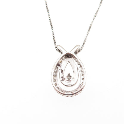 Kendra Scott Sterling Silver Real Diamond Love's Embrace Box Chain Necklace 18"