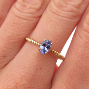 Chuck Clemency 925 Sterling Silver Gold Plated Real Tanzanite Ring Size 7.25