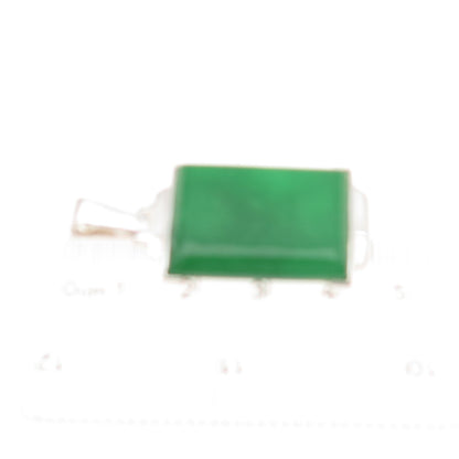 925 Sterling Silver Vintage Real Jade Charm Pendant