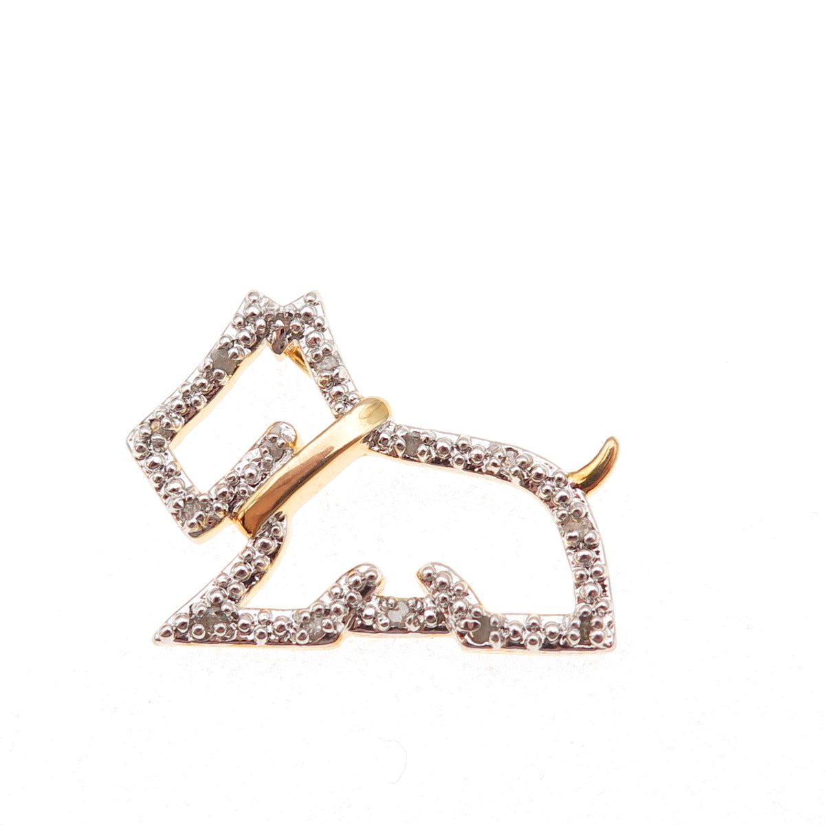 Charles Winston 925 Sterling Silver 2-Tone Real Diamond Slide Charm Pendant