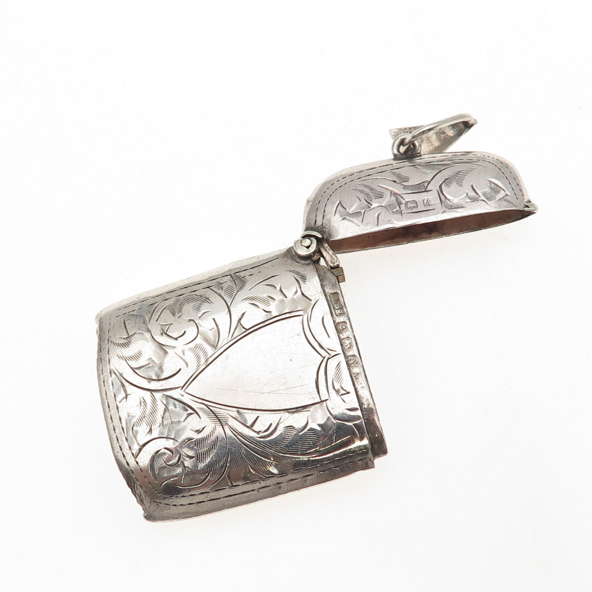 Rolason Brothers 925 Sterling Antique 1925 Birmingham Engraved Vesta Match Case