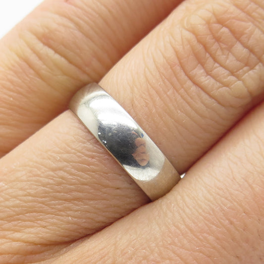 925 Sterling Silver Classic Wedding Band Ring Size 6.25