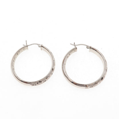 Annika Witt 925 Sterling Silver Diamond-Pattern In & Out Hoop Earrings