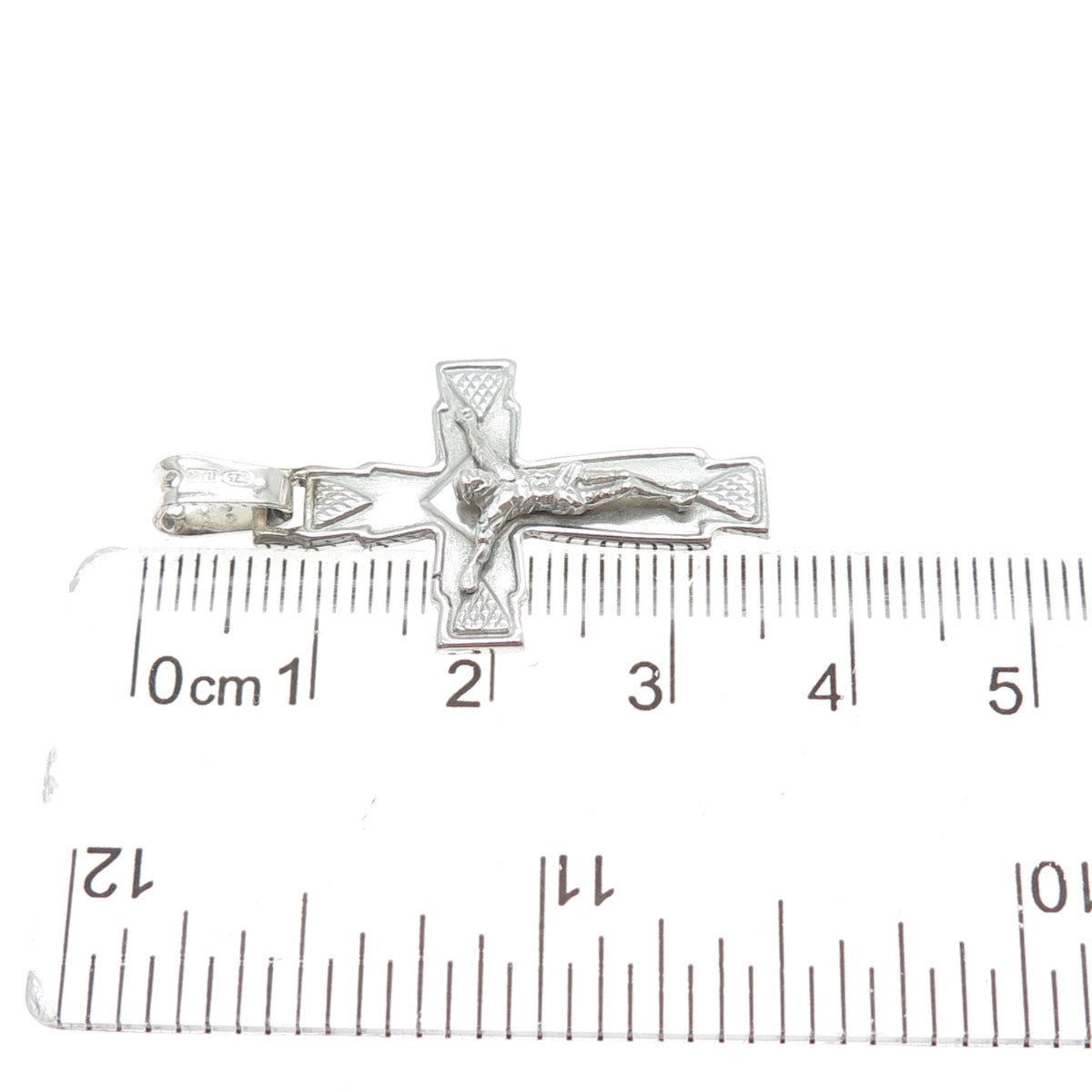 925 Sterling Silver Vintage Italy Crucifix Cross Religious Charm Pendant