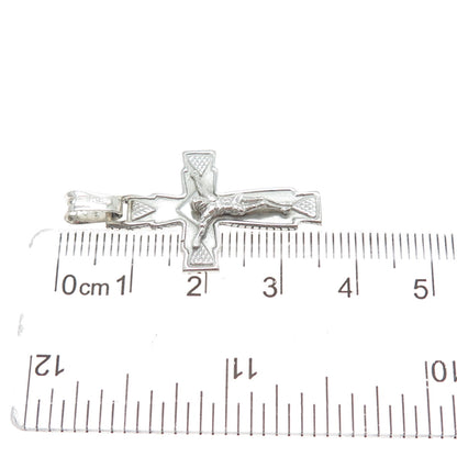 925 Sterling Silver Vintage Italy Crucifix Cross Religious Charm Pendant