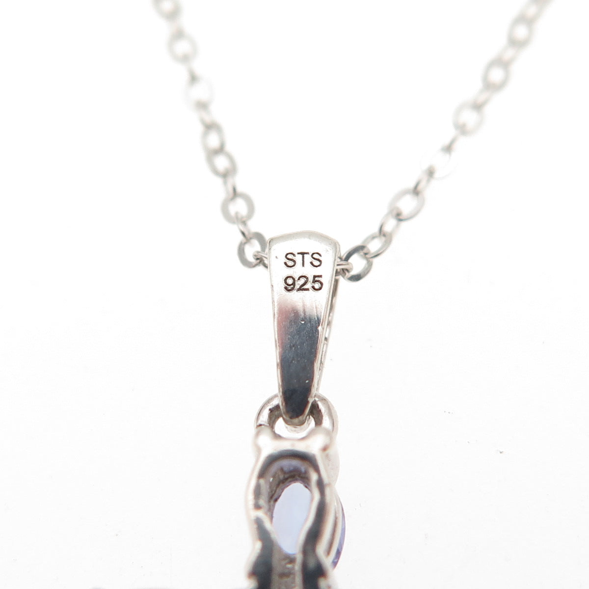 Chuck Clemency 925 Sterling Silver Real Tanzanite Cross Cable Chain Necklace 20"