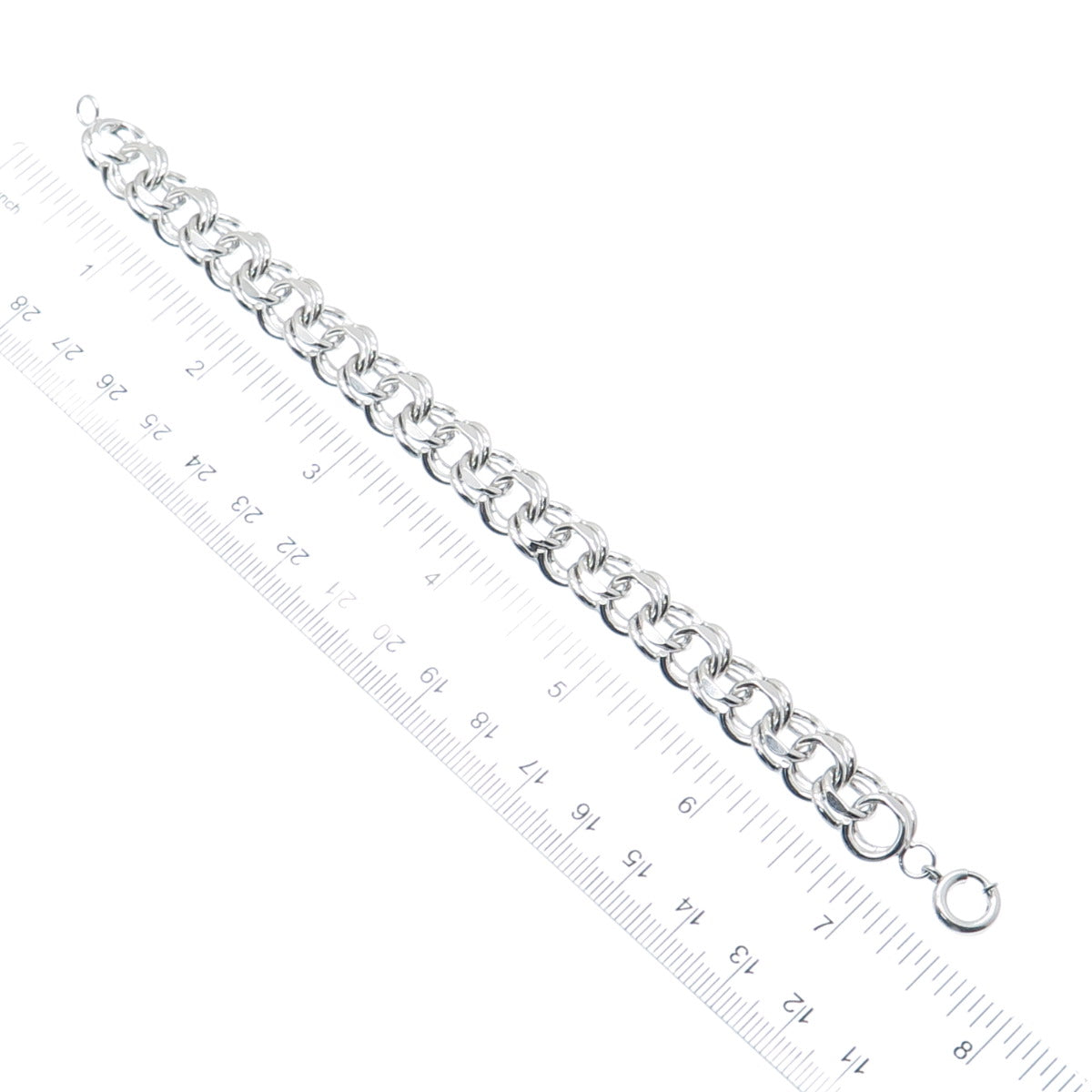 925 Sterling Silver Antique Art Deco Bismark Link Bracelet 7"