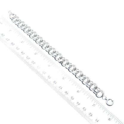 925 Sterling Silver Antique Art Deco Bismark Link Bracelet 7"