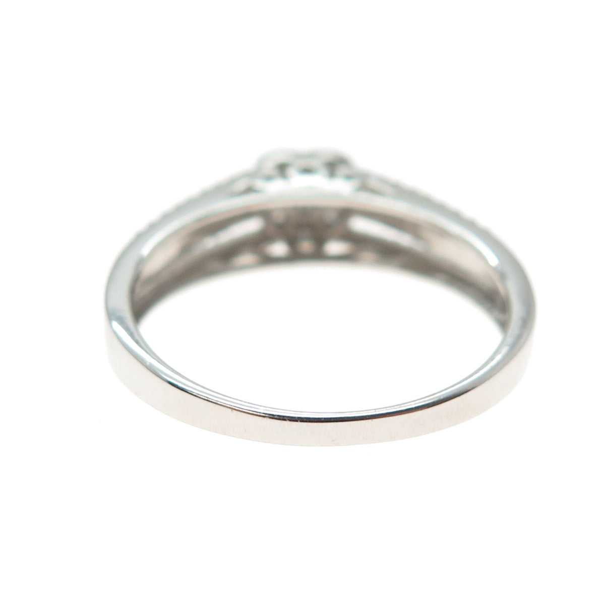 DBJ DEE BERKLE 925 Sterling Silver Real Round-Cut Diamond Heart Ring Size 10.25