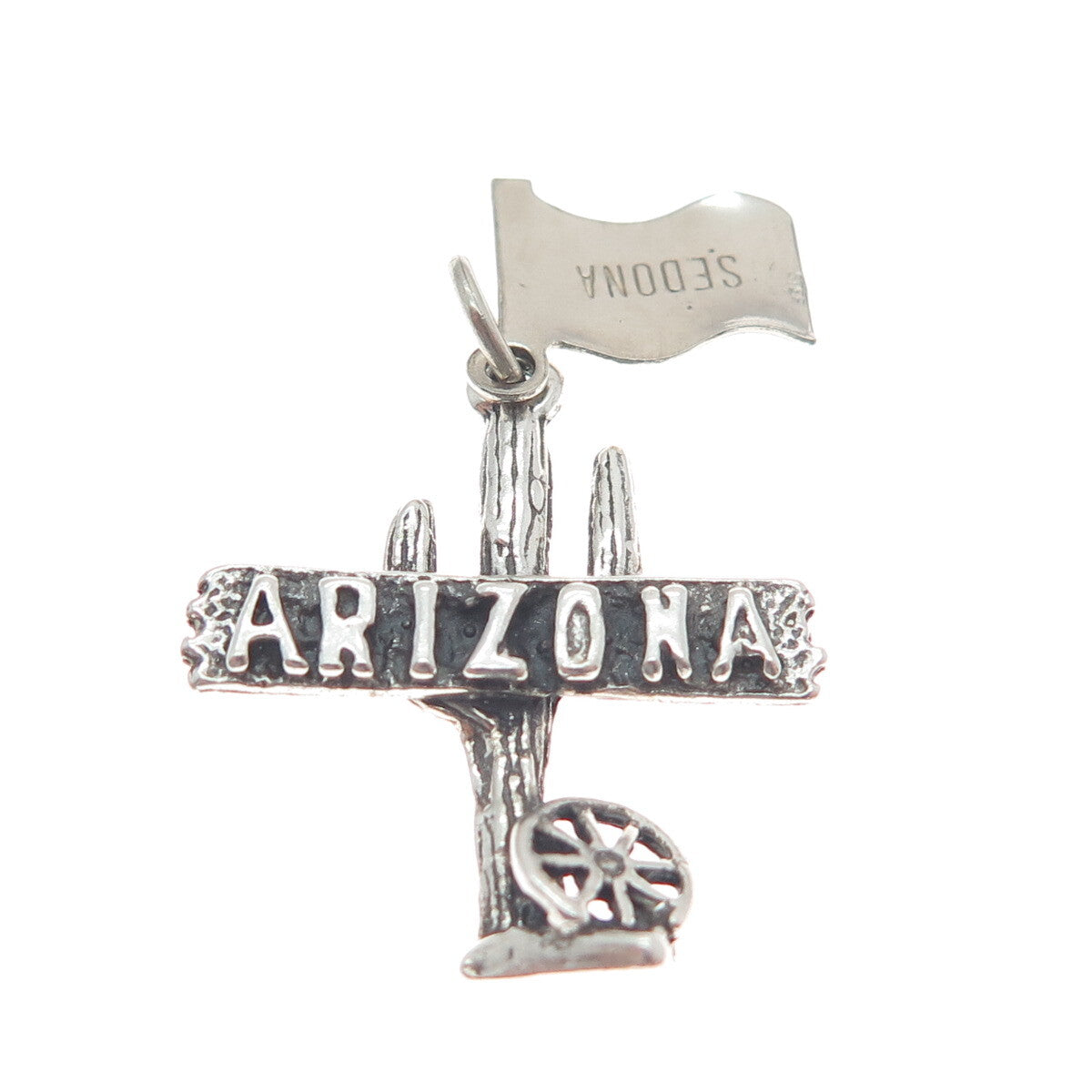 925 Sterling Silver Vintage Sedona Arizona Oxidized Charm Pendant