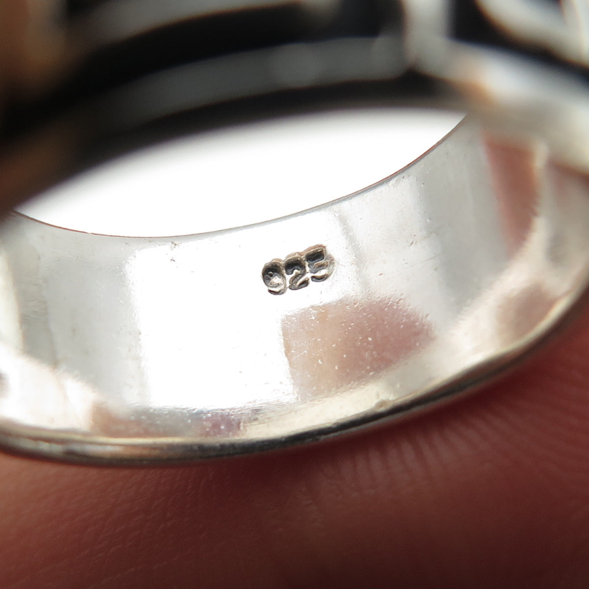 925 Sterling Silver Vintage Greek Maze Oxidized Band Ring Size 6.5