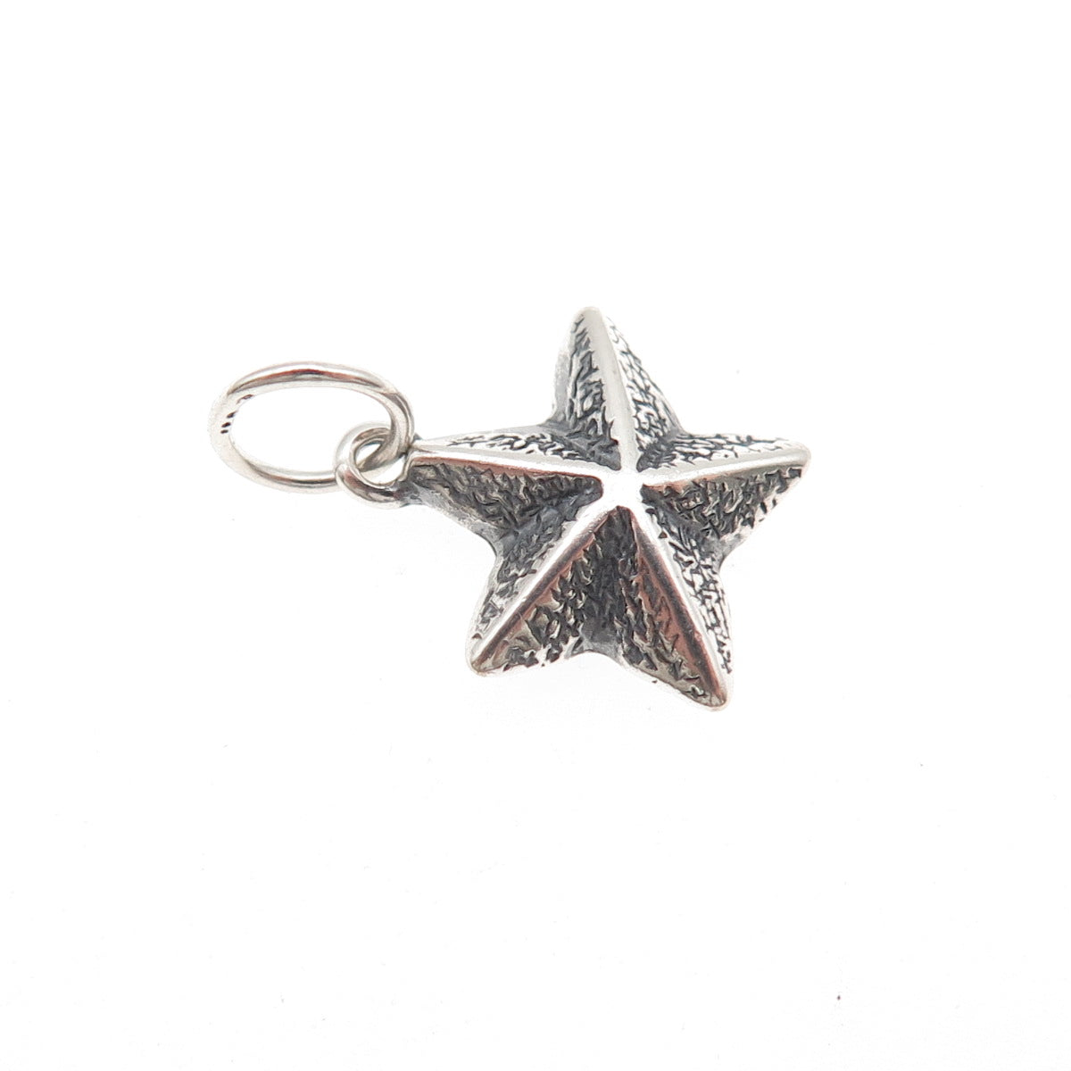925 Sterling Silver Vintage Starfish Oxidized Mini Charm Pendant