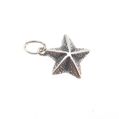 925 Sterling Silver Vintage Starfish Oxidized Mini Charm Pendant