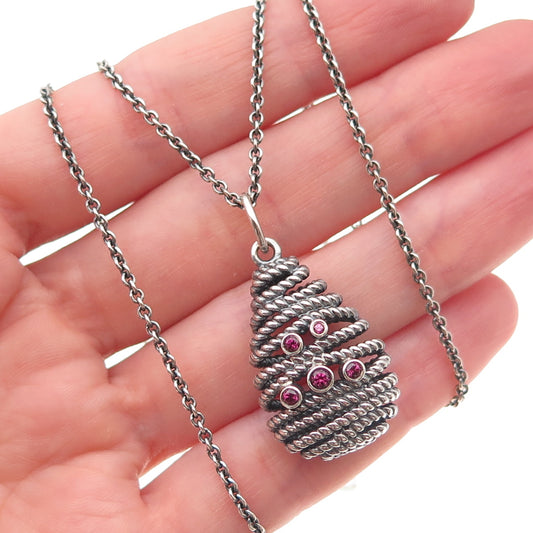 Pandora 925 Sterling Silver Real Amethyst Hidden Romance Chain Necklace 28-34"