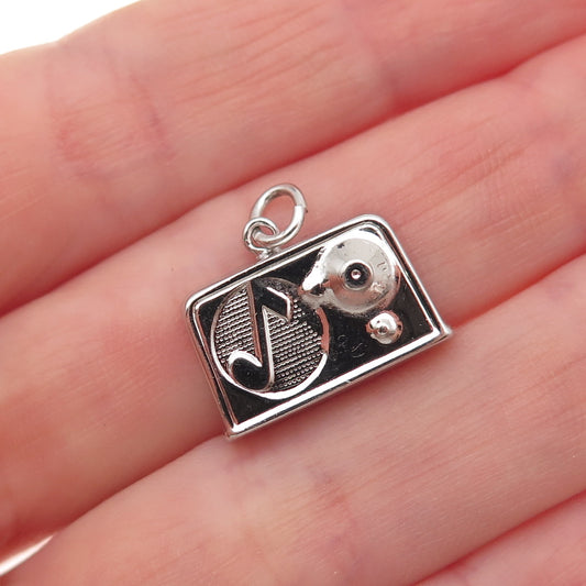Art's Elegance 925 Sterling Silver Vintage Radio Charm Pendant