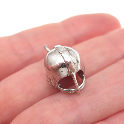 Danecraft 925 Sterling Silver Vintage Football Helmet Oxidized 3D Charm Pendant