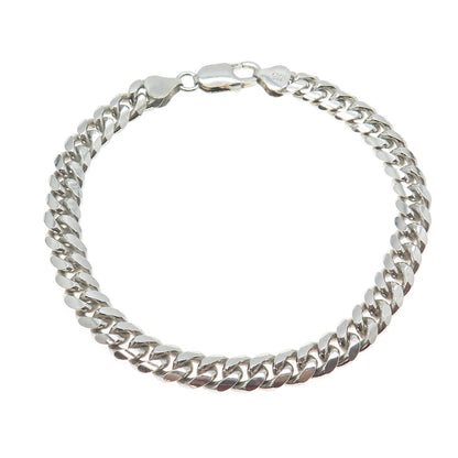 925 Sterling Silver Vintage Italy Cuban Link Bracelet 8.75"