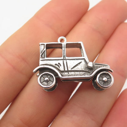 925 Sterling Silver Vintage Retro Car Charm Pendant