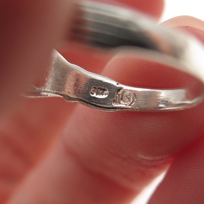 925 Sterling Silver Vintage Irish Claddagh Oxidized Ring Size 5.25