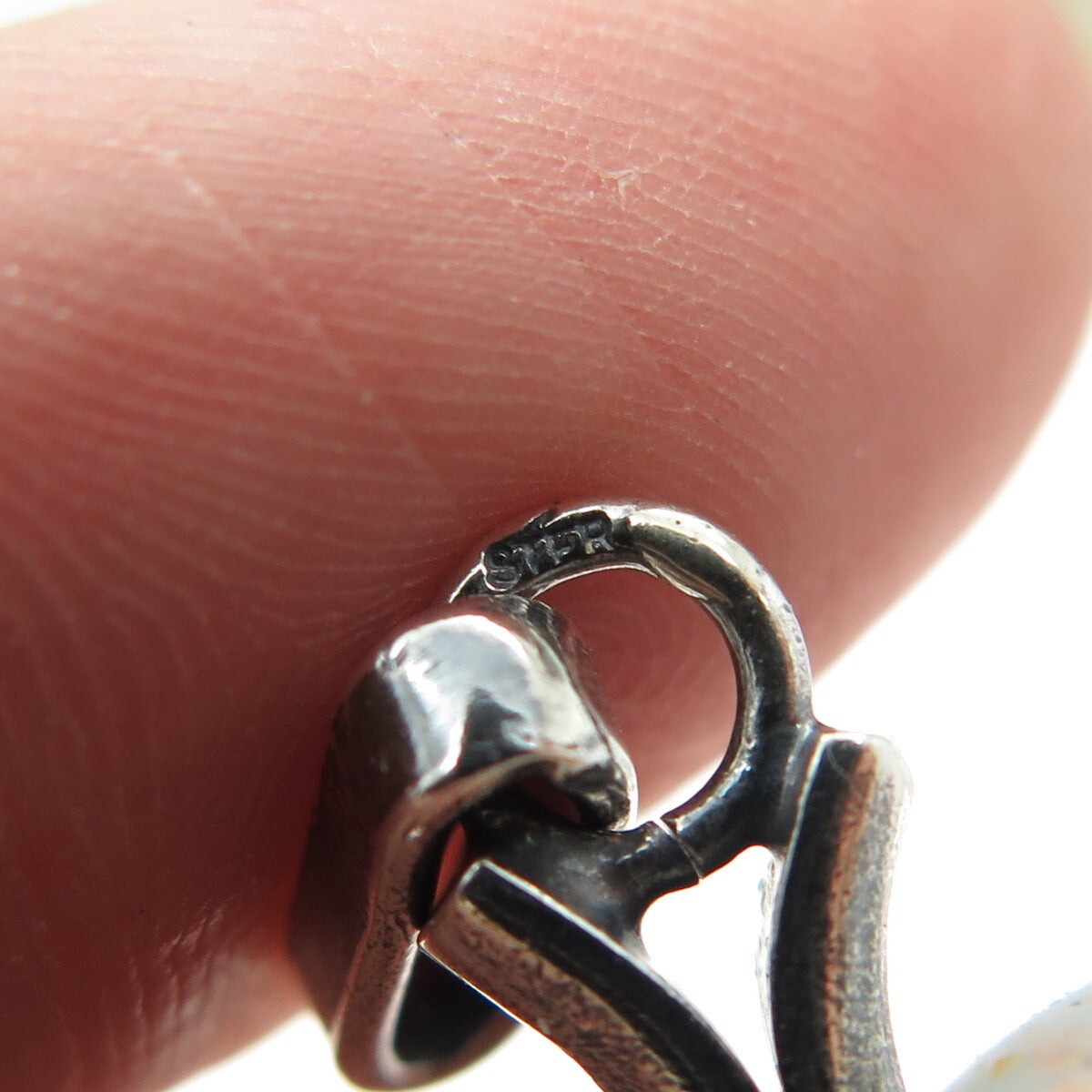 925 Sterling Silver Vintage Squash Blossom Modernist Oxidized Pendant
