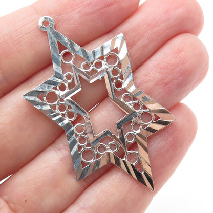 925 Sterling Silver Vintage Star of David Charm Pendant