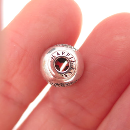 Pandora 925 Sterling Silver C Z Essence Happiness Slide Bead Charm