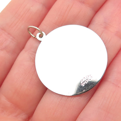 JAY POSON 925 Sterling Silver Vintage Merry Christmas Candle Charm Pendant