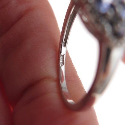 Chuck Clemency 925 Sterling Silver Real Diamond & Tanzanite Ring Size 8.25