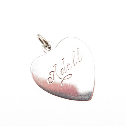 Danecraft 925 Sterling Silver Vintage Engraved Adell Heart Mini Charm Pendant