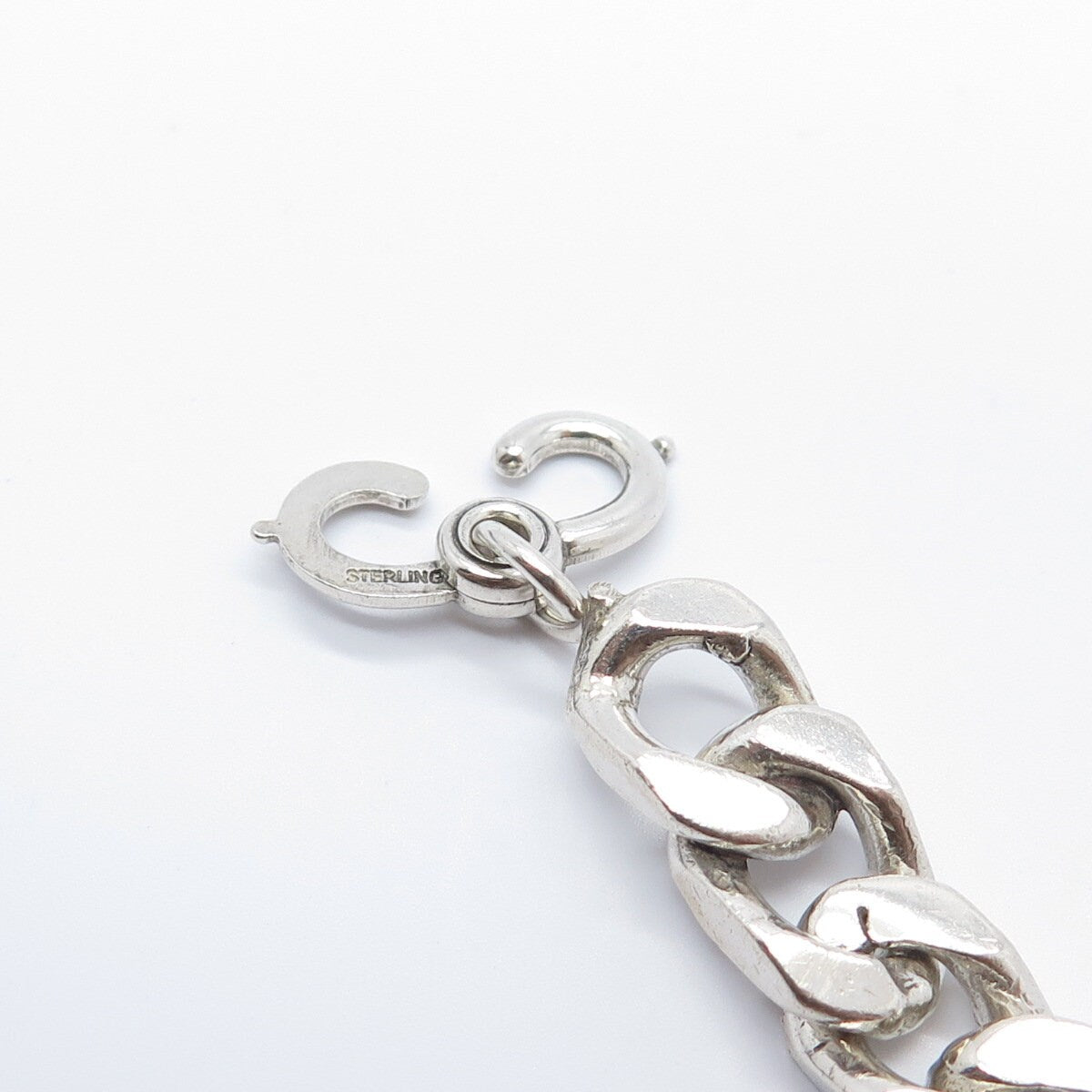 925 Sterling Silver Vintage Italy "Nick" Personalized Cuban Link Bracelet 8.75"