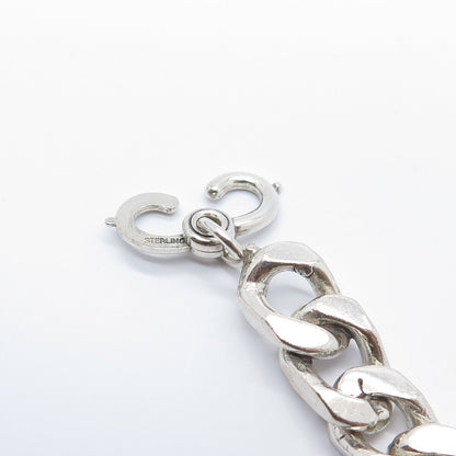 925 Sterling Silver Vintage Italy "Nick" Personalized Cuban Link Bracelet 8.75"